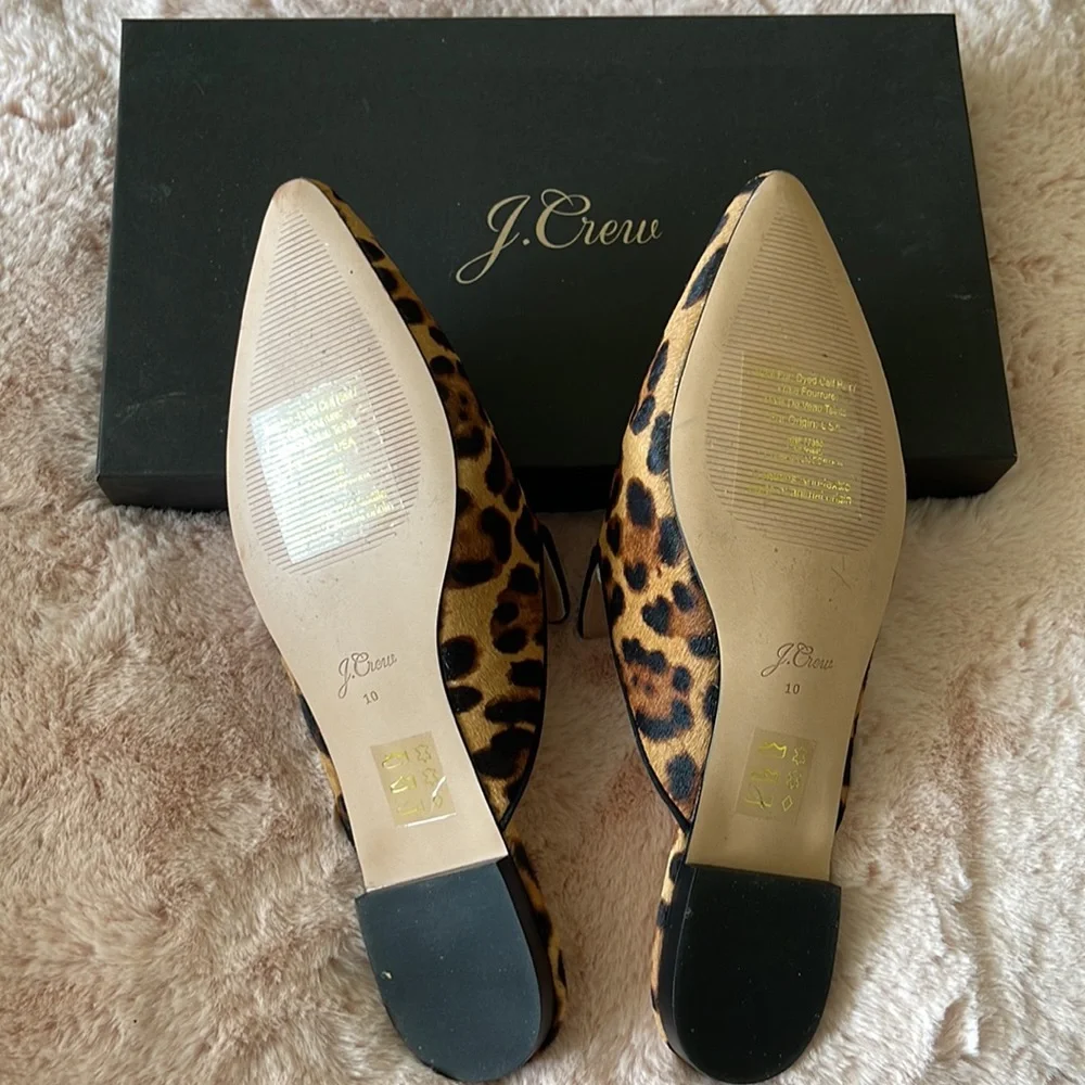 J.Crew Pointed-Toe Slides in Calf Hair - Picture 2 of 6